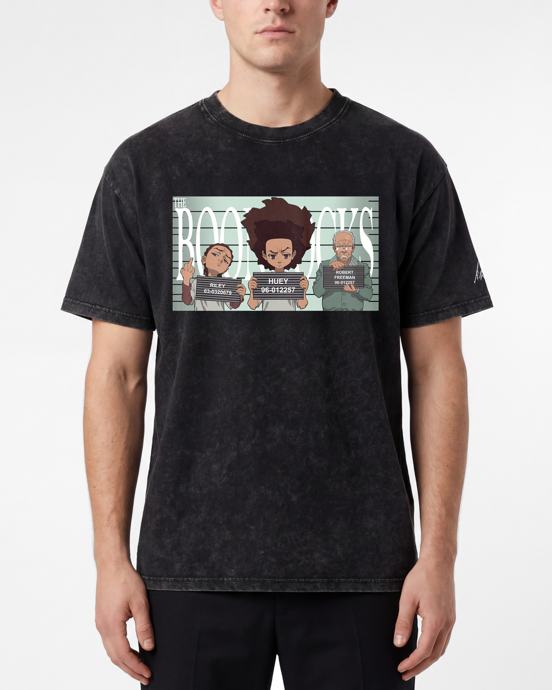 The Boondocks Freeman Family Mugshot Acid Tee