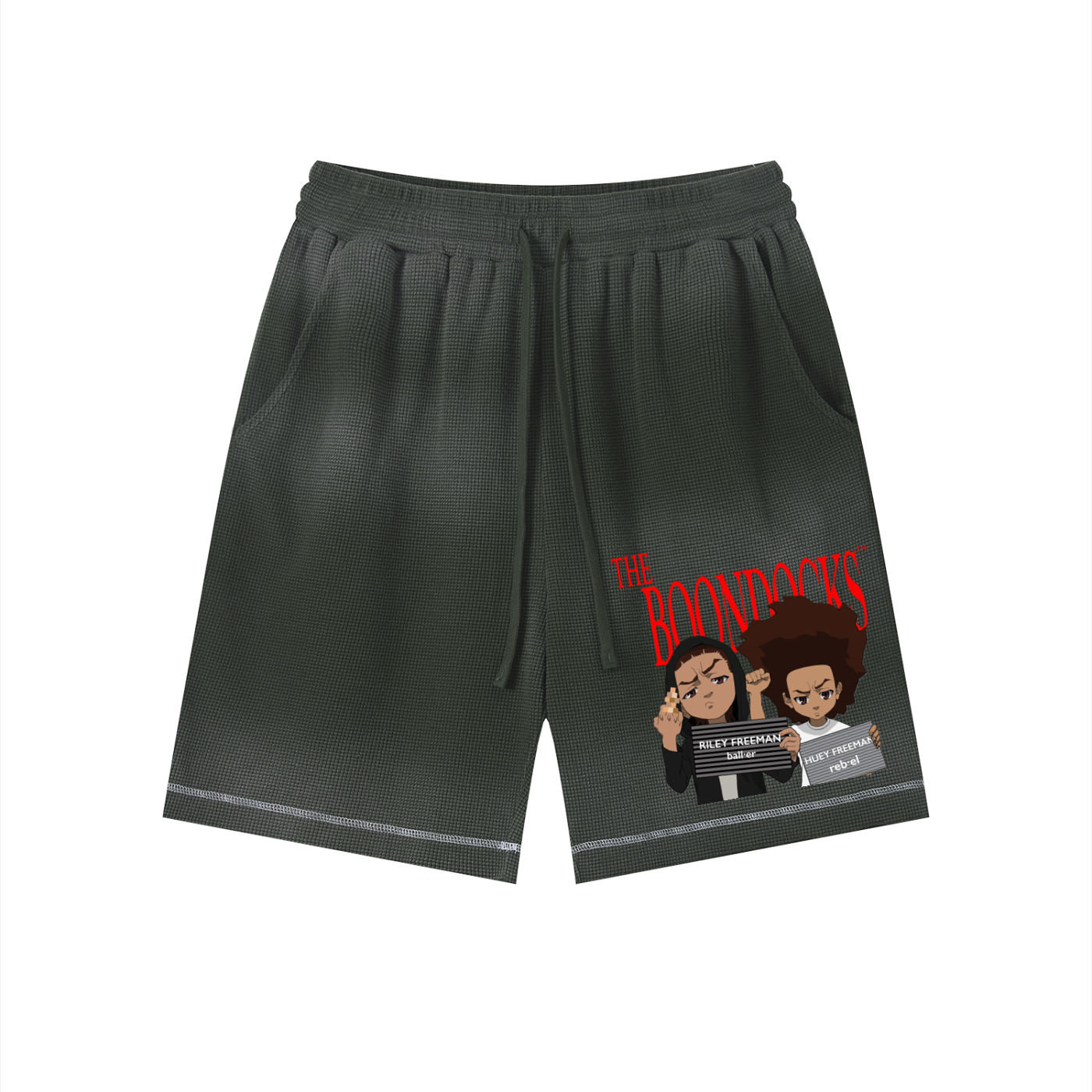 The Boondocks Mugshot Brothers Waffle Shorts