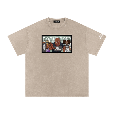 The Boondocks Villains Line Up Oversize Acid Wash T-Shirt
