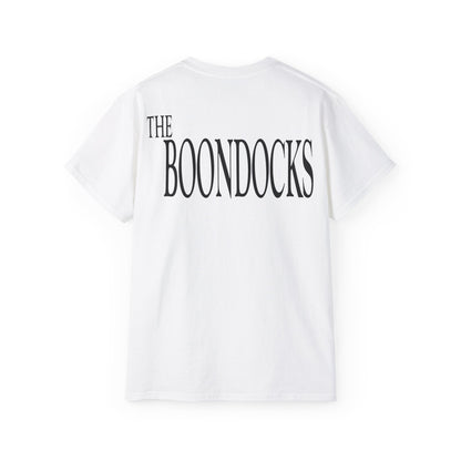 The Boondocks - Camiseta ecológica blanca y negra de Huey Packing Heat