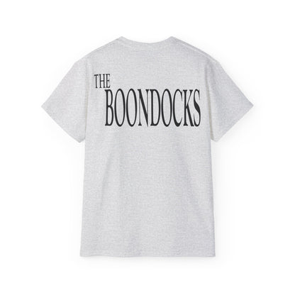The Boondocks - Camiseta ecológica blanca y negra de Huey Packing Heat