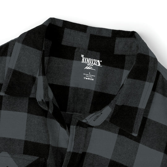 The Boondocks Freeman Brothers Wanted Charcoal Heather/ Black Flannel Shirt