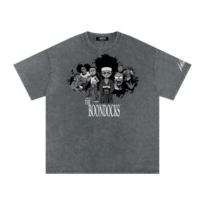 The Boondocks Ain’t No Peace in Woodcrest Acid Washed Oversized T-Shirt