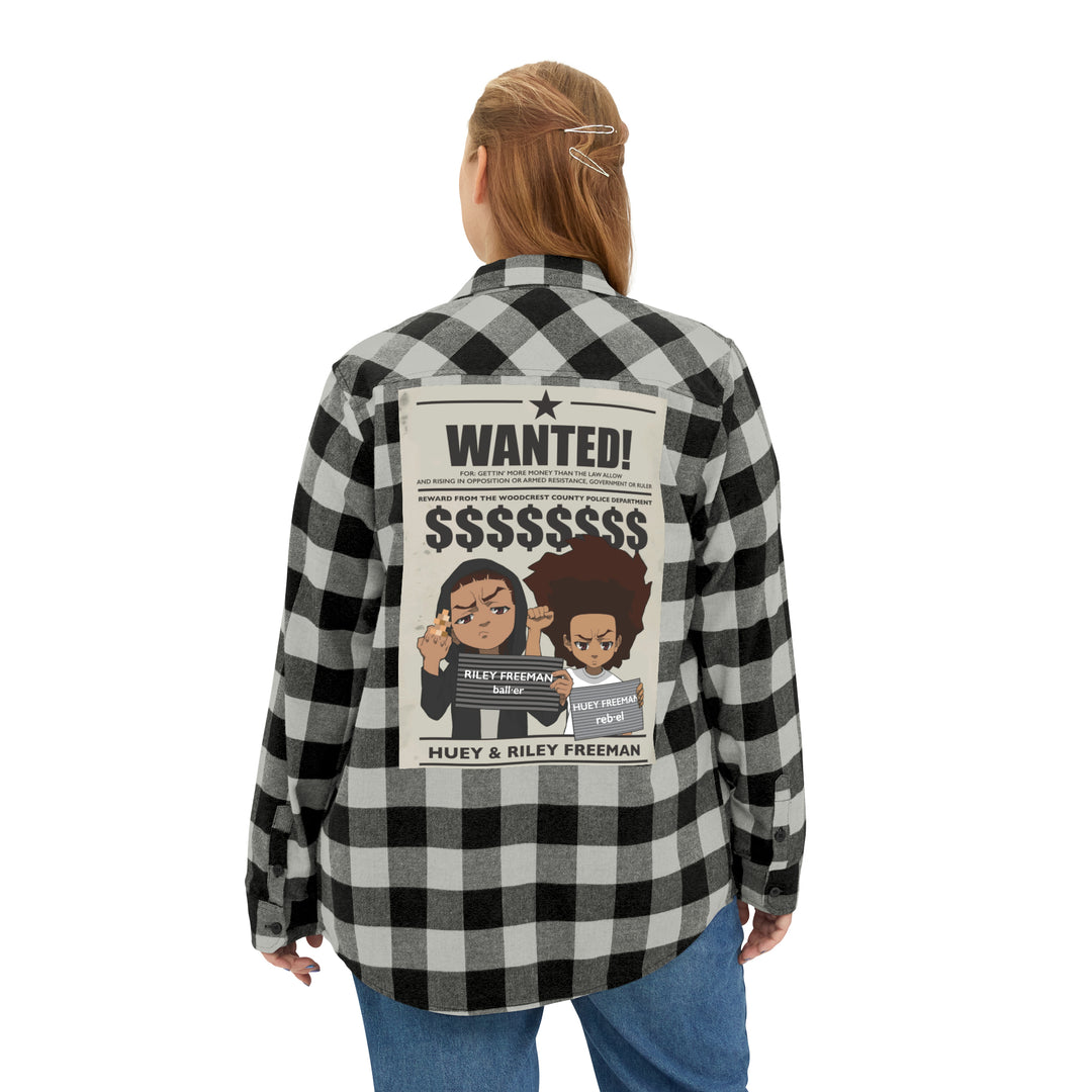 The Boondocks Freeman Brothers Wanted Grey / Black Flannel Shirt