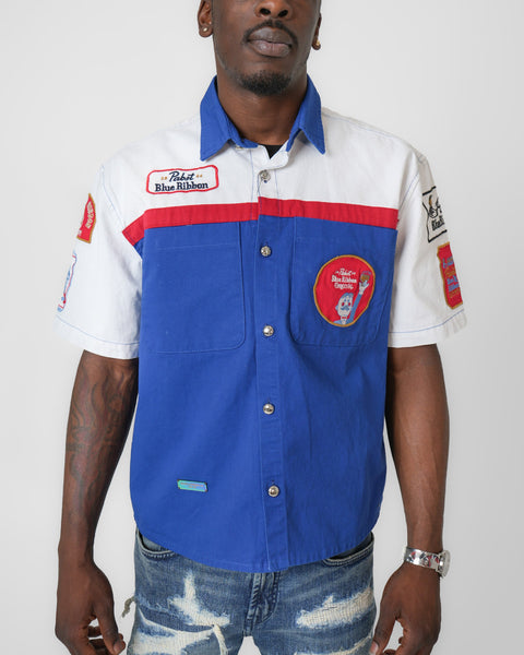 Pabst Blue Ribbon Heritage Colorblock Mechanic Shirt – de•Kryptic
