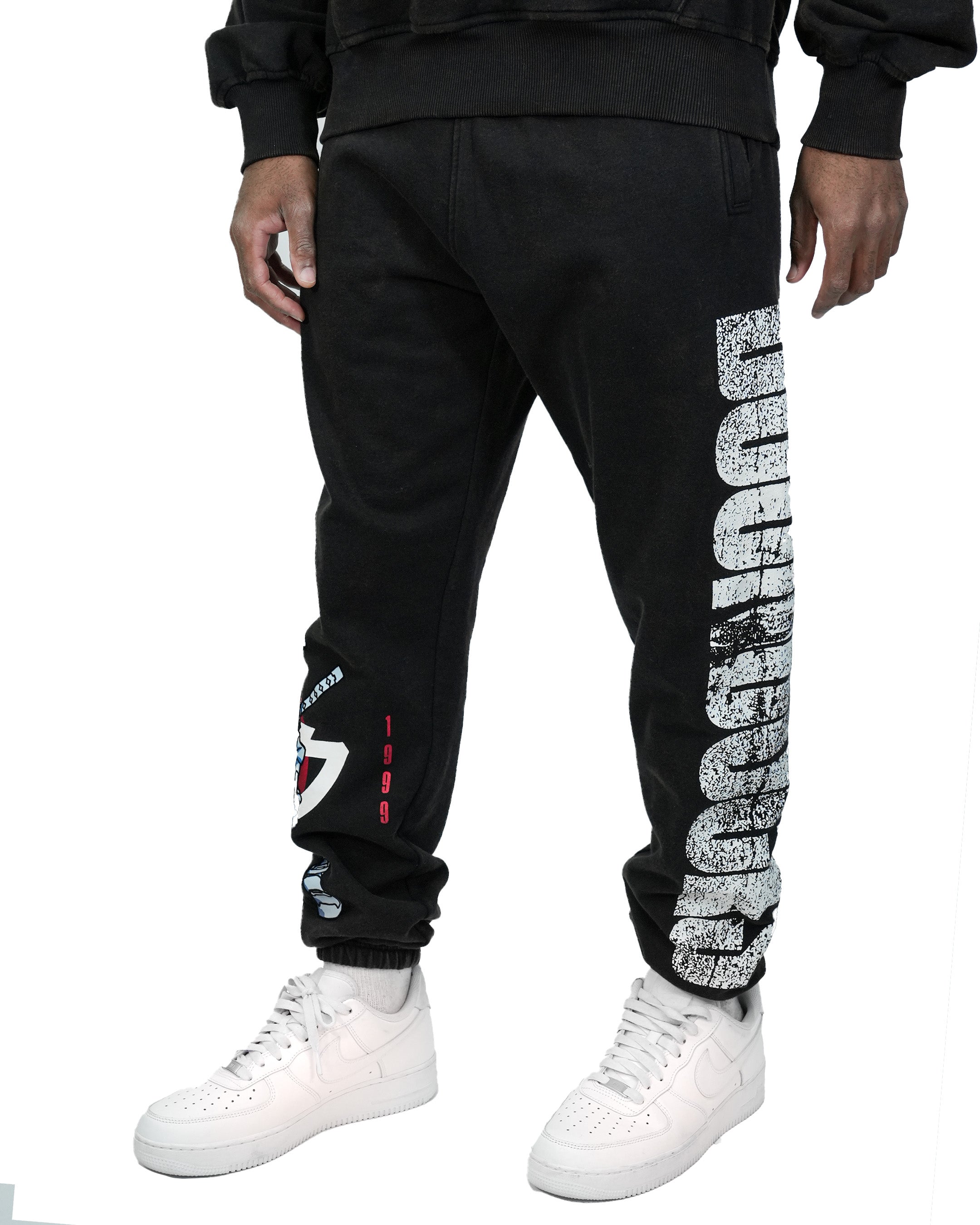 The Boondocks Huey Samurai Warrior Black Acid Wash Joggers