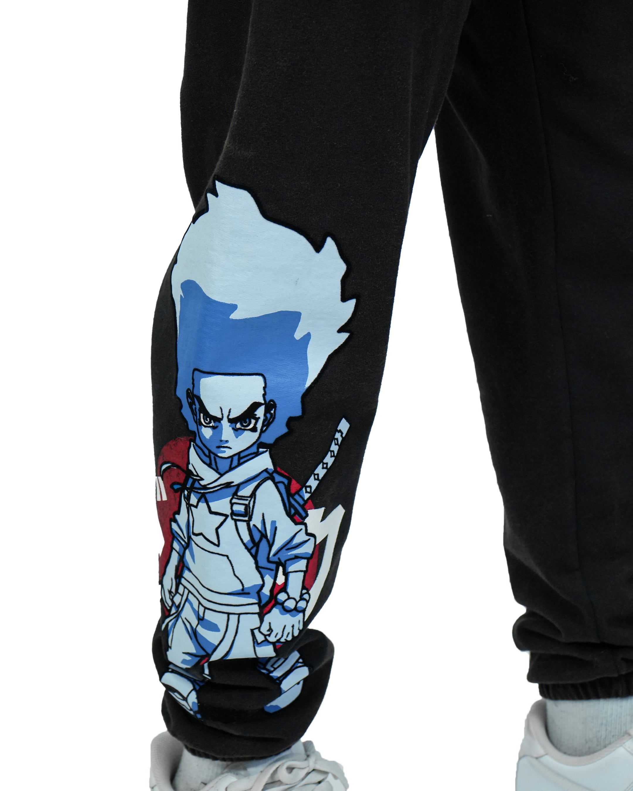 The Boondocks Huey Samurai Warrior Black Acid Wash Joggers