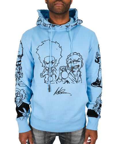 deKryptic x The Boondocks - Gold Winners Outline Blue Hoodie