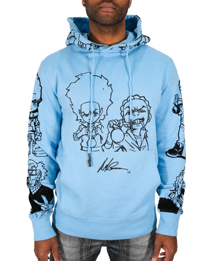 deKryptic x The Boondocks - Gold Winners Outline Blue Hoodie