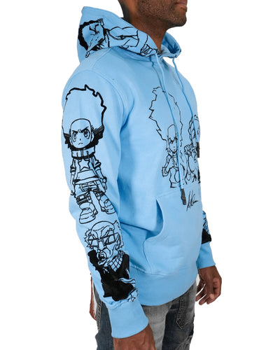 deKryptic x The Boondocks - Gold Winners Outline Blue Hoodie