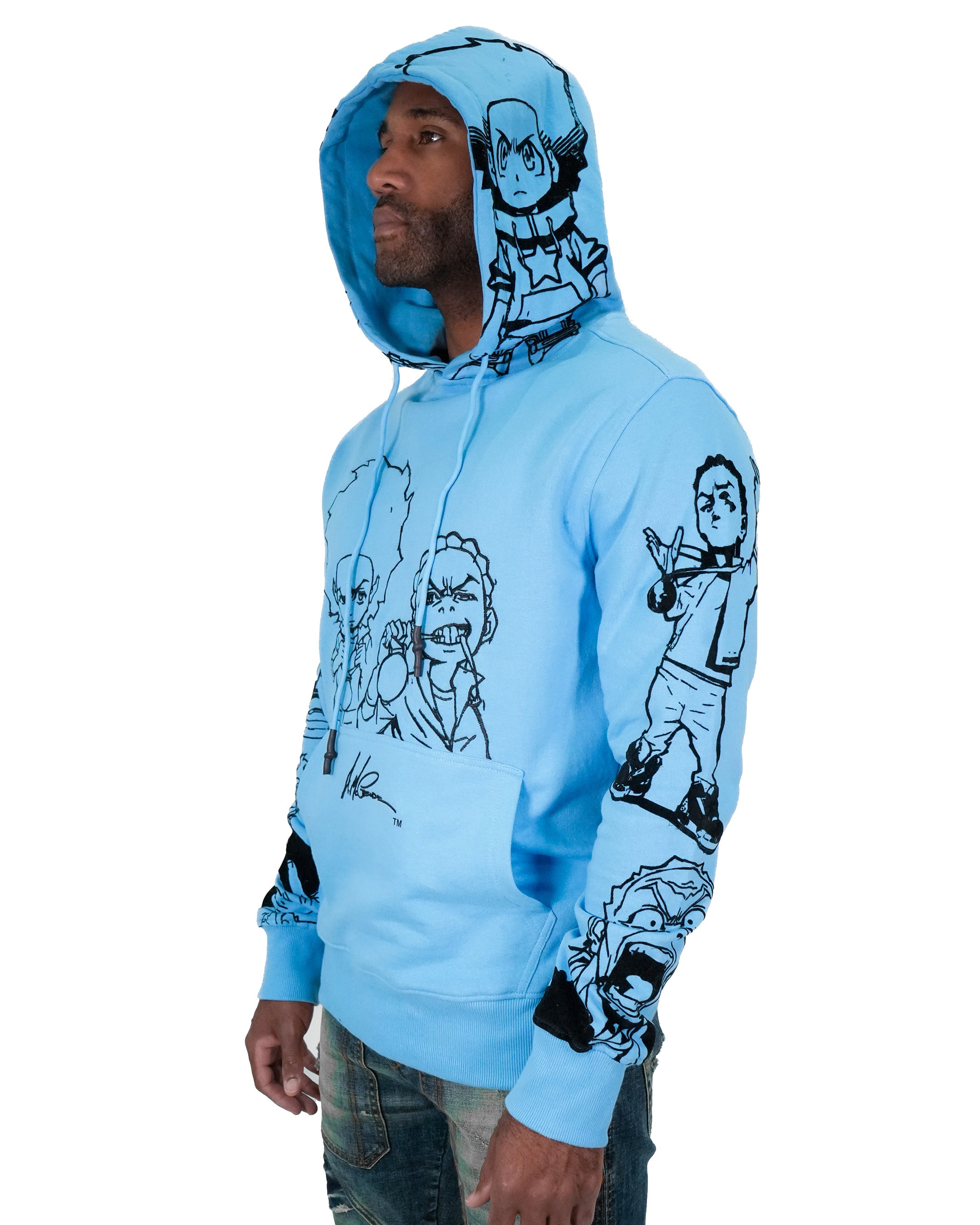 deKryptic x The Boondocks - Gold Winners Outline Blue Hoodie