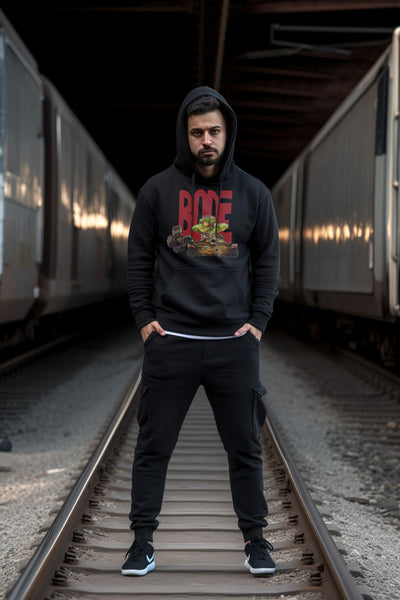 Bode World Tour "Tanking Around" Sudadera con capucha de edición limitada de doble cara Negro