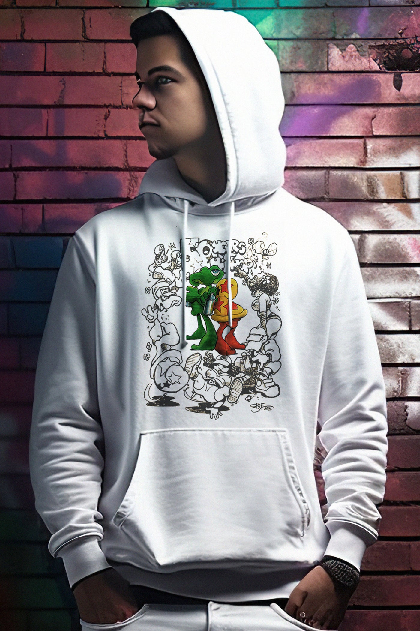 Bode X 50th Anniversary of Hip Hop Limited Edition 2-Sided Hoodie White