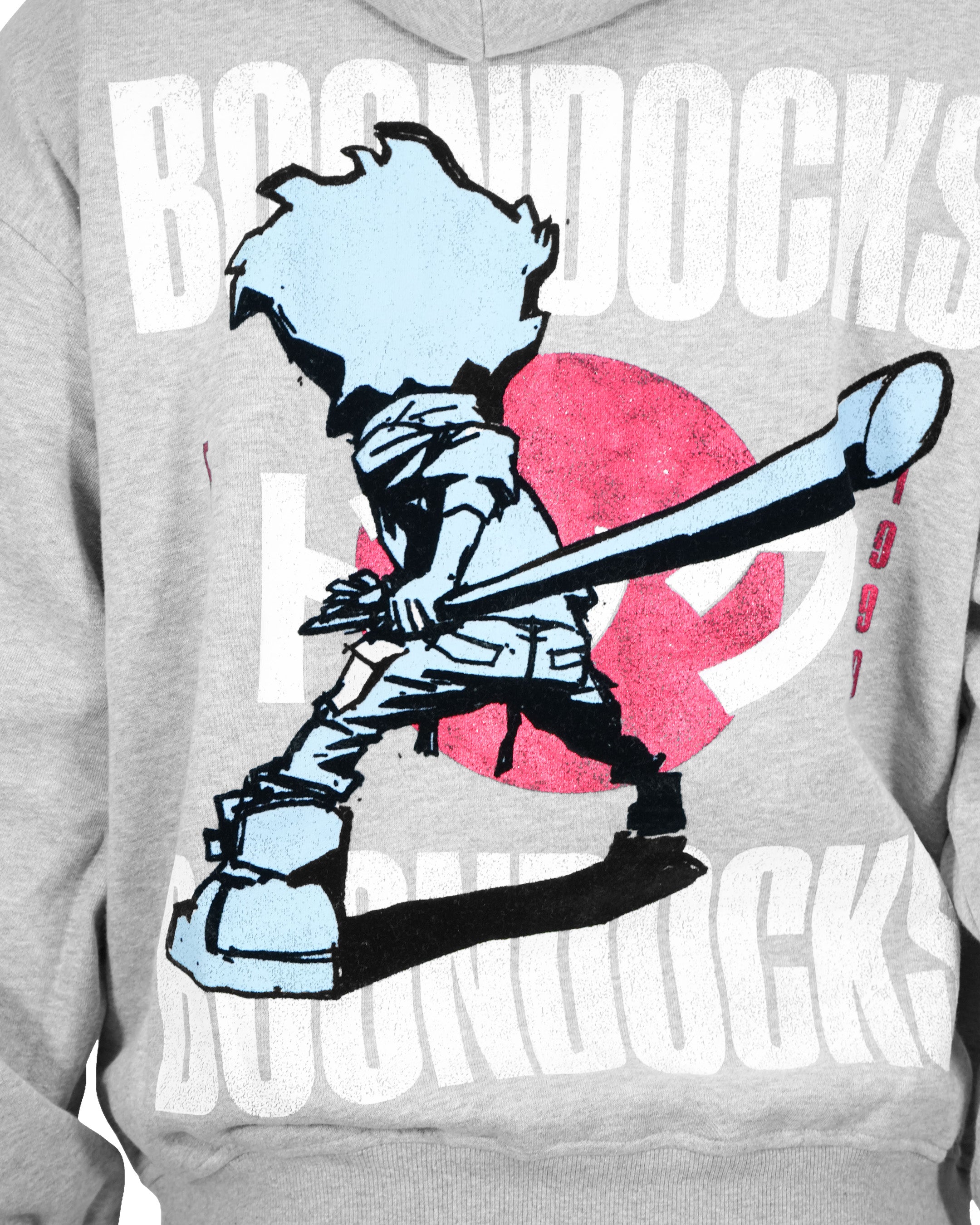 The Boondocks Huey Samurai Warrior Oversized Heather Grey Hoodie