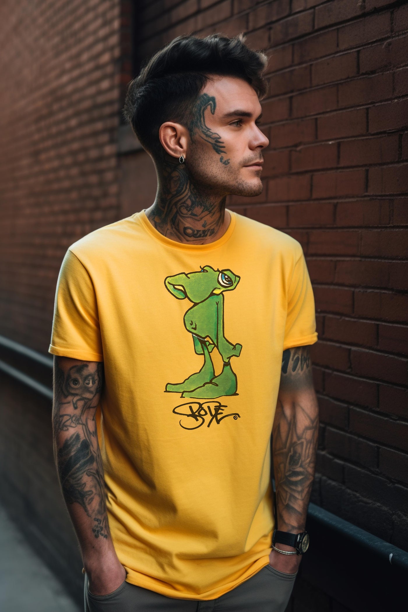 Bode Classic Da'Lizard Limited Edition Tee Yellow