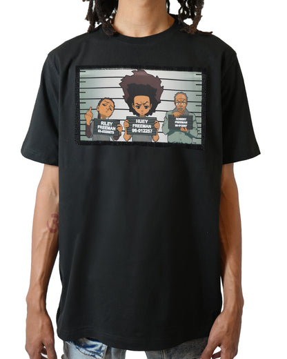 The Boondocks - Camiseta familiar Mugshot negra empedrada