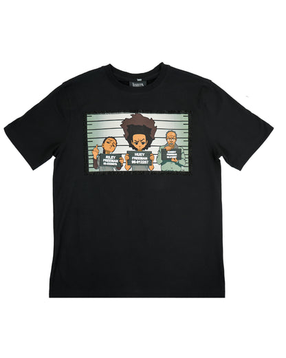 The Boondocks - Family Mugshot Black Stoned T-Shirt