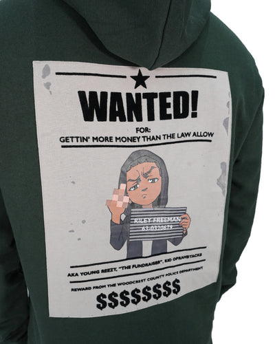 The Boondocks - Riley "WANTED" Forest Green Knit Hoodie