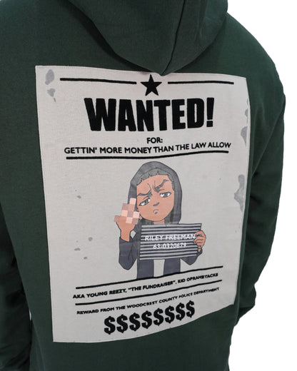 The Boondocks - Riley "WANTED" Forest Green Knit Hoodie