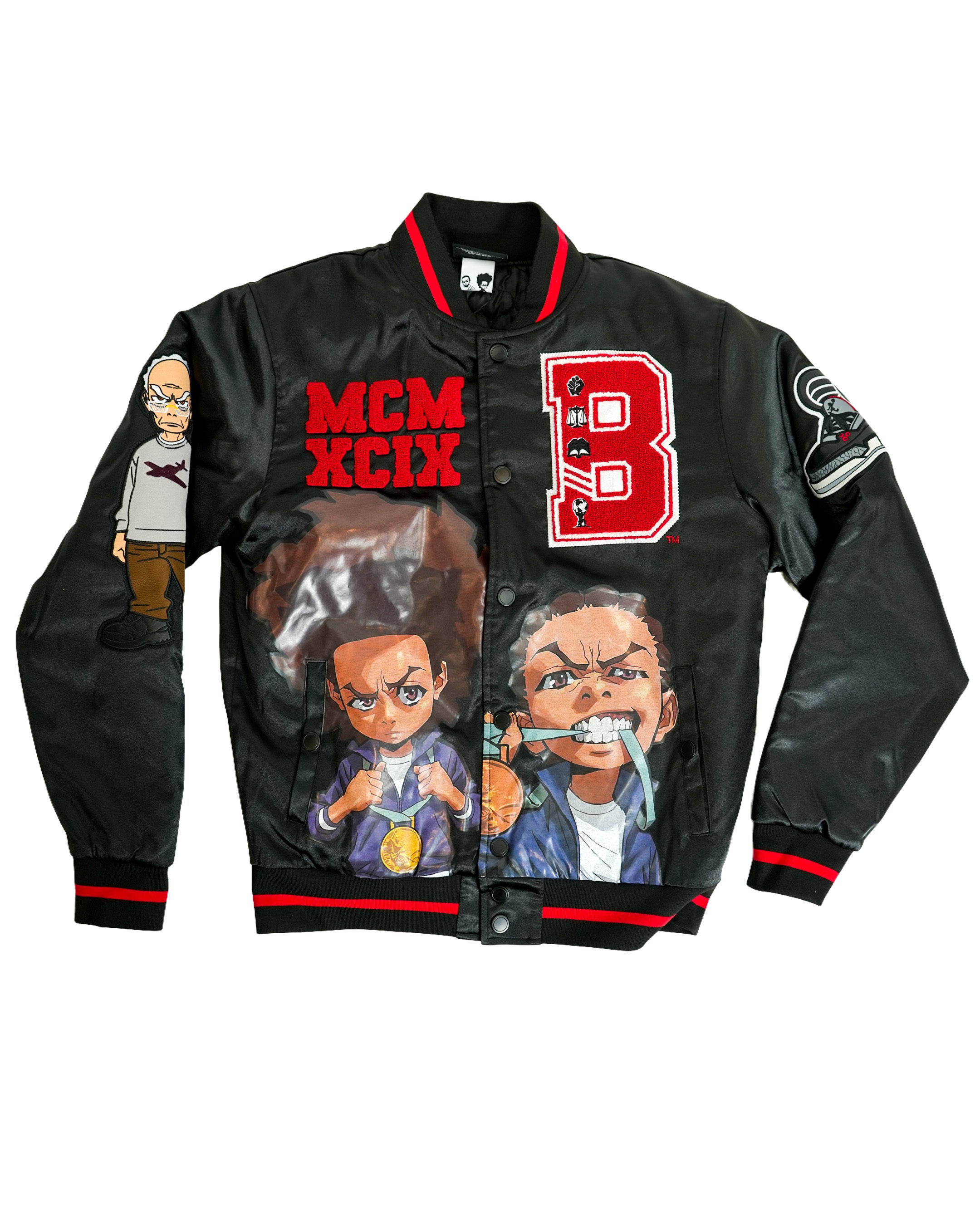 The Boondocks - Olympians Black Varsity Satin Jacket