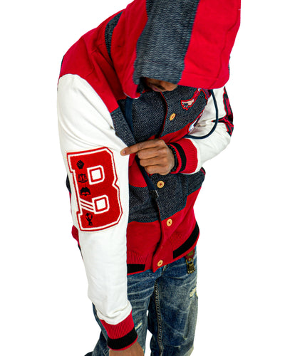 The Boondocks Riley Football Knit sudadera con capucha roja