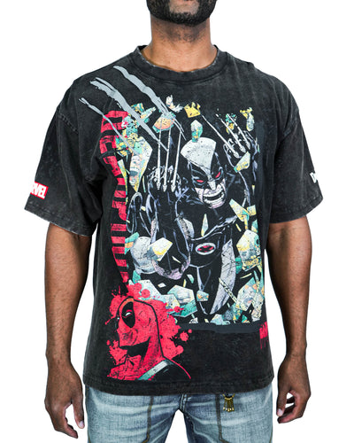 Deadpool x Wolverine - Best Buds Oversized Black T-Shirt
