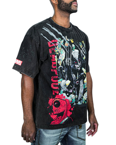 Deadpool x Wolverine - Best Buds Oversized Black T-Shirt