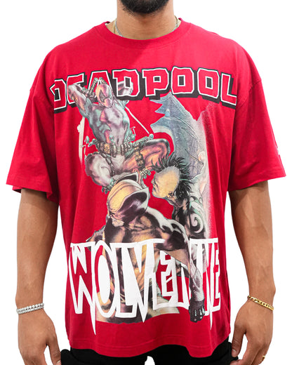 Deadpool x Wolverine - Generational Fury Oversized Red T-Shirt