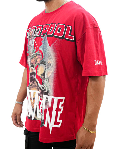 Deadpool x Wolverine - Generational Fury Oversized Red T-Shirt