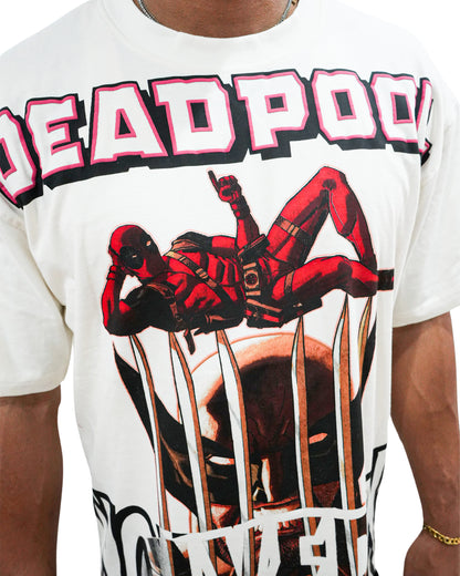 Deadpool x Wolverine - Mutant Merc Madness Oversized White T-Shirt