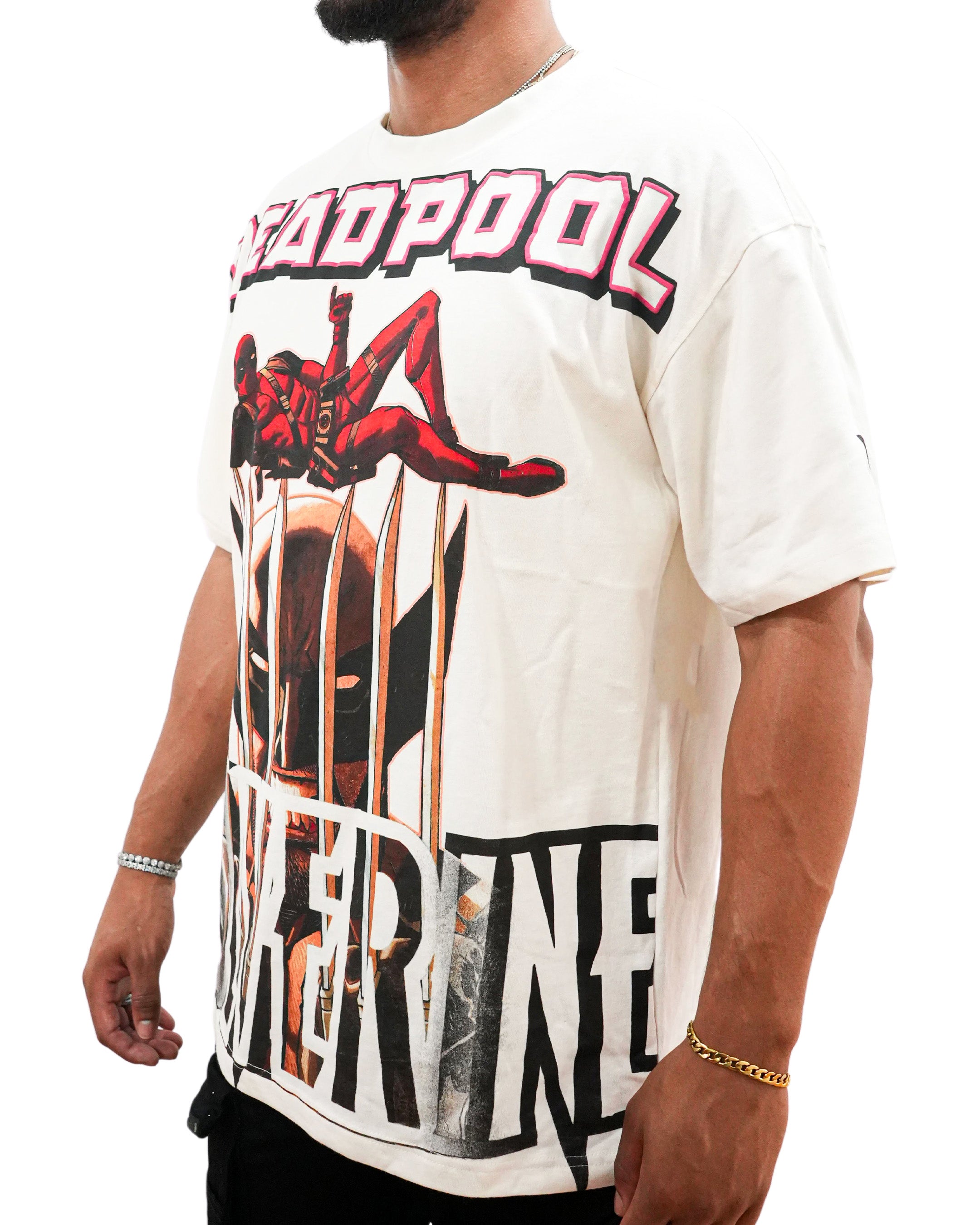 Deadpool x Wolverine - Mutant Merc Madness Oversized White T-Shirt