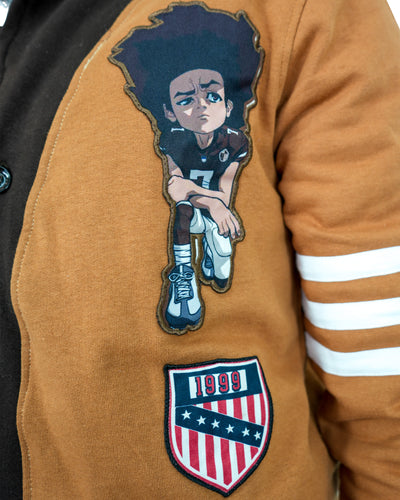 Cárdigan de punto color chocolate Huey Football de The Boondocks