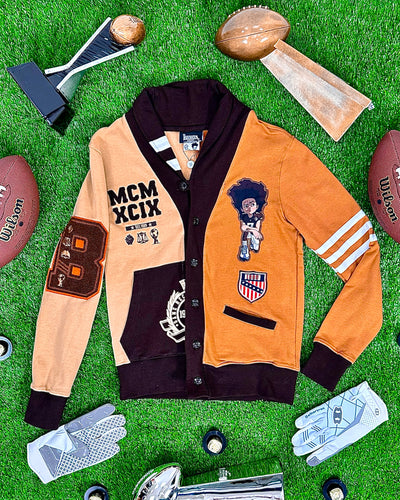 Cárdigan de punto color chocolate Huey Football de The Boondocks