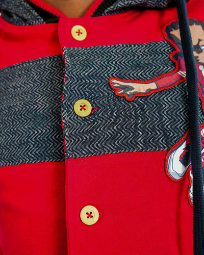 The Boondocks Riley Football Knit sudadera con capucha roja