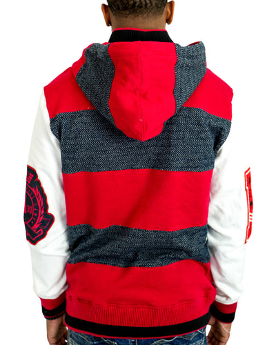 The Boondocks Riley Football Knit sudadera con capucha roja