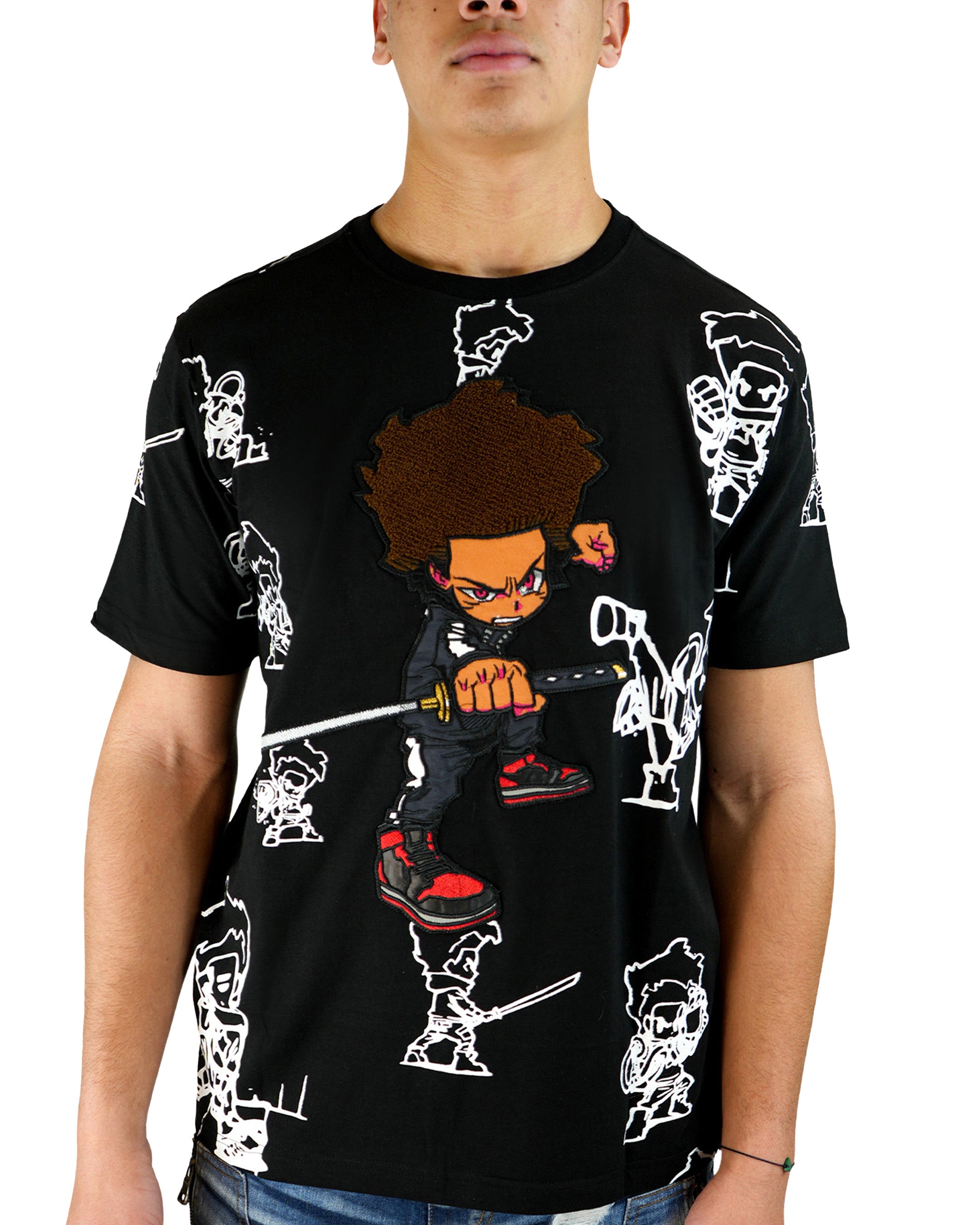 The Boondocks - Ninja Huey Chenille Black T-Shirt