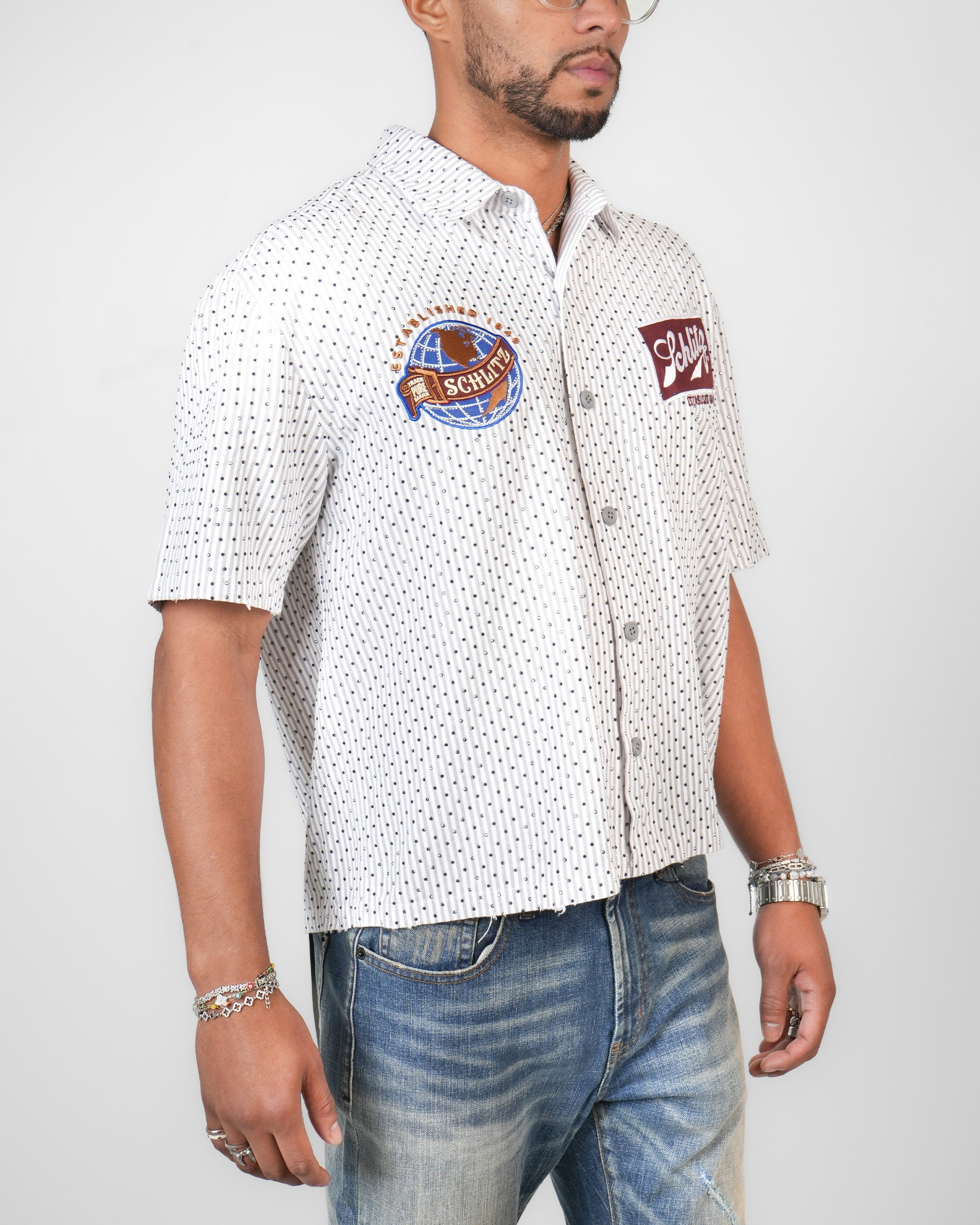 Schlitz Heritage Stripe Mechanic Shirt