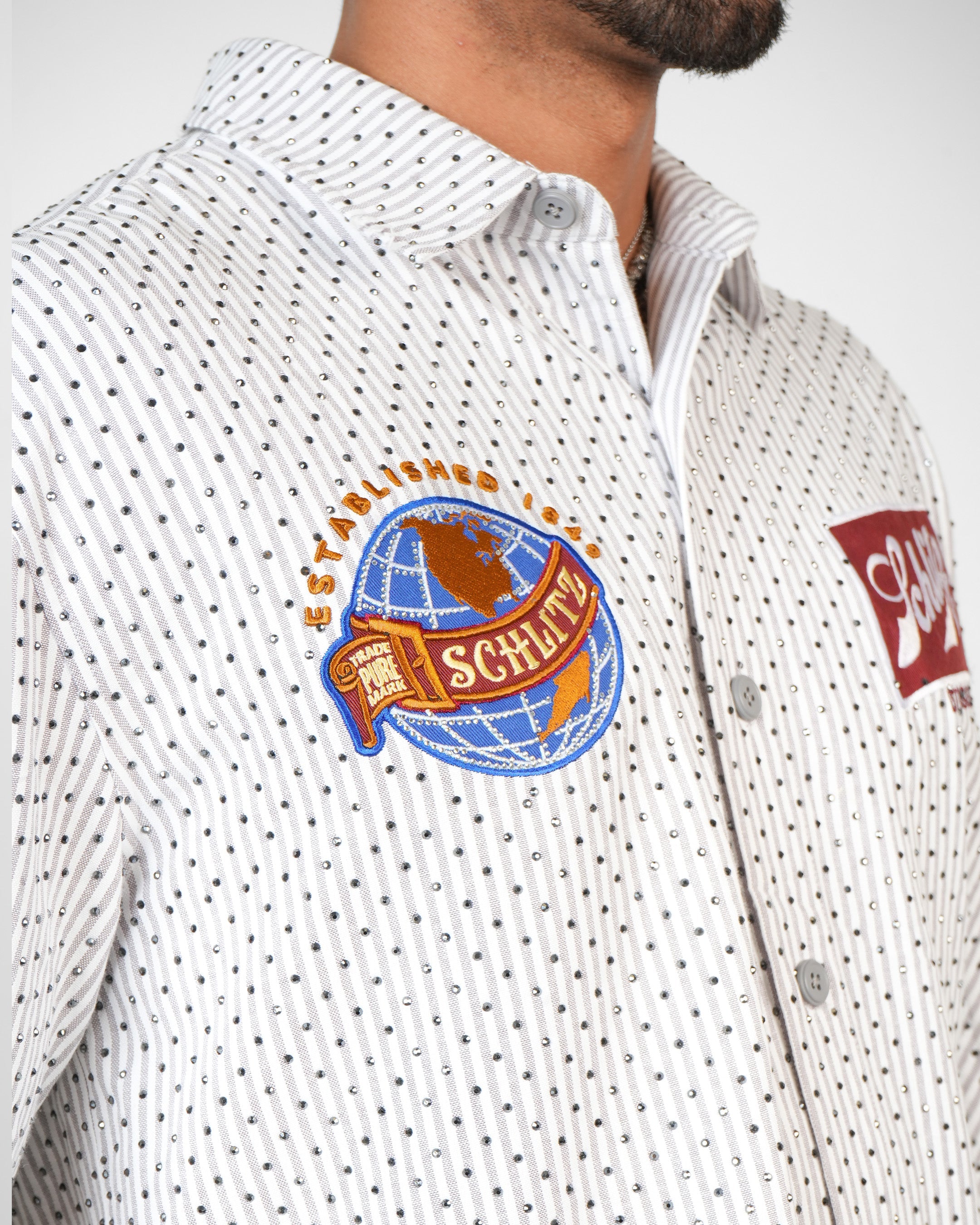 Schlitz Heritage Stripe Mechanic Shirt – de•Kryptic