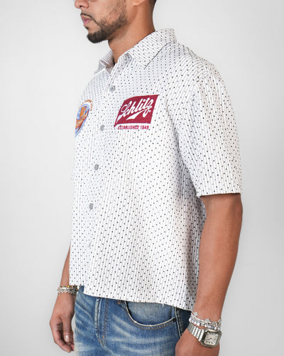 Schlitz Heritage Stripe Mechanic Shirt
