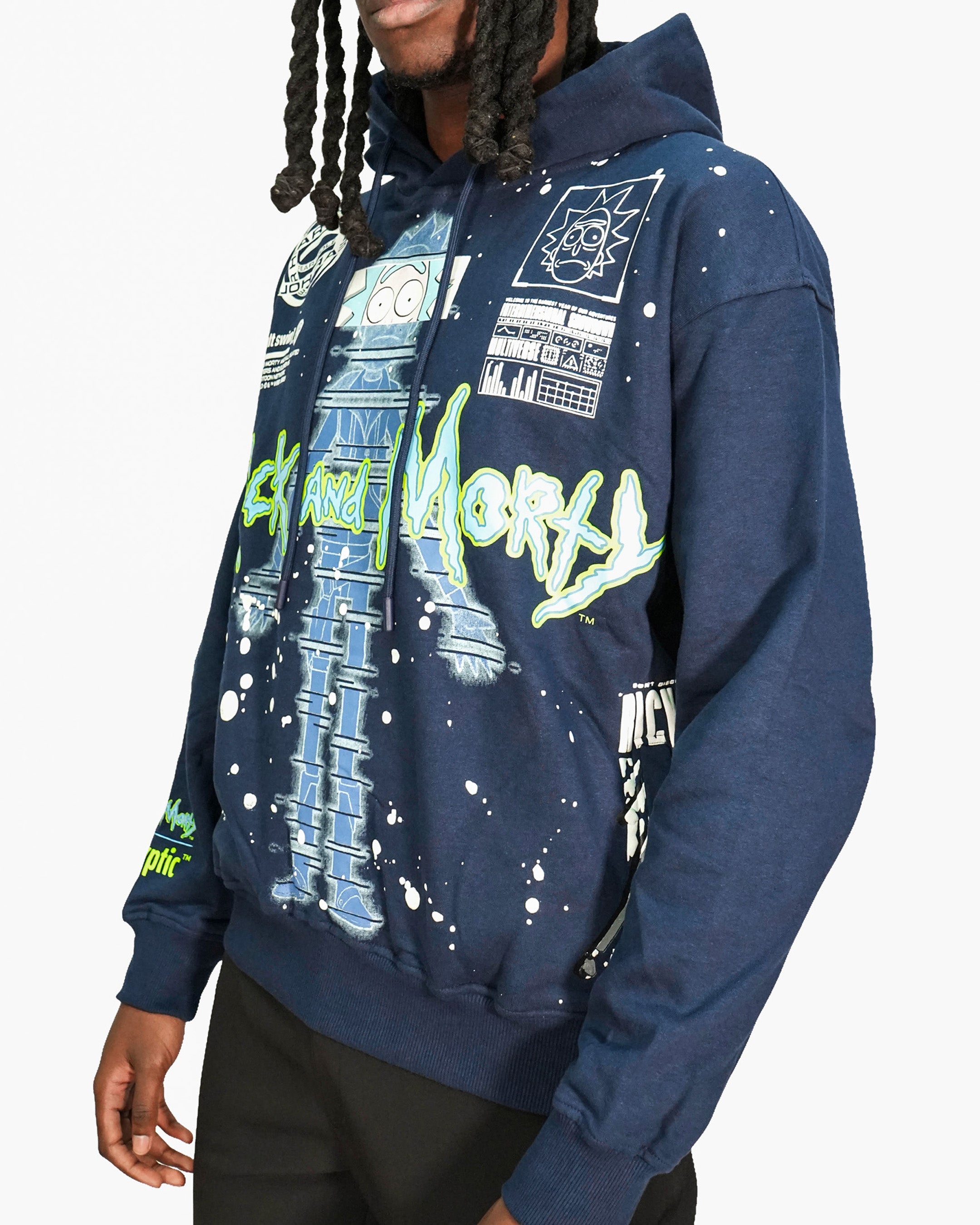 Rick & Morty™ - Glitch Rick Blue Oversized Heavyweight Hoodie