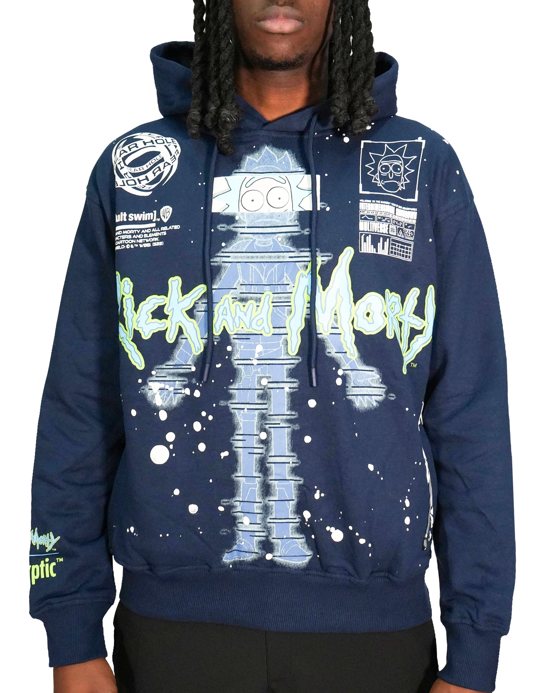 Rick & Morty™ - Glitch Rick Blue Oversized Heavyweight Hoodie