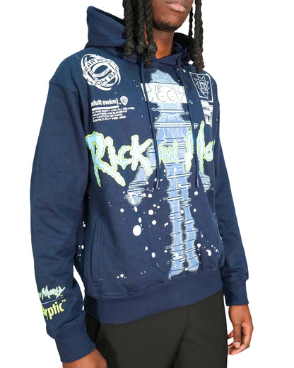 Rick & Morty™ - Glitch Rick Blue Oversized Heavyweight Hoodie