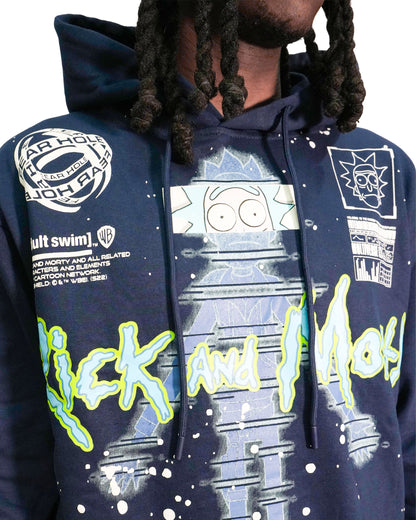 Rick & Morty™ - Glitch Rick Blue Oversized Heavyweight Hoodie