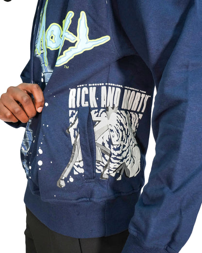 Rick & Morty™ - Glitch Rick Blue Oversized Heavyweight Hoodie