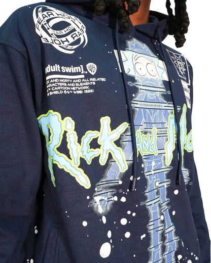 Rick & Morty™ - Glitch Rick Blue Oversized Heavyweight Hoodie