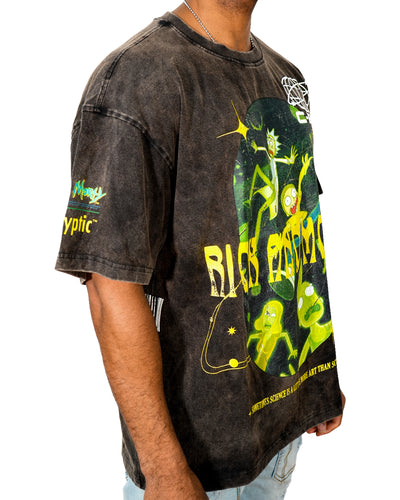 Rick & Morty - Multiverse Acid Black Oversized T-Shirt