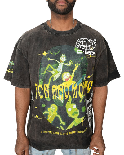 Rick & Morty - Multiverse Acid Black Oversized T-Shirt