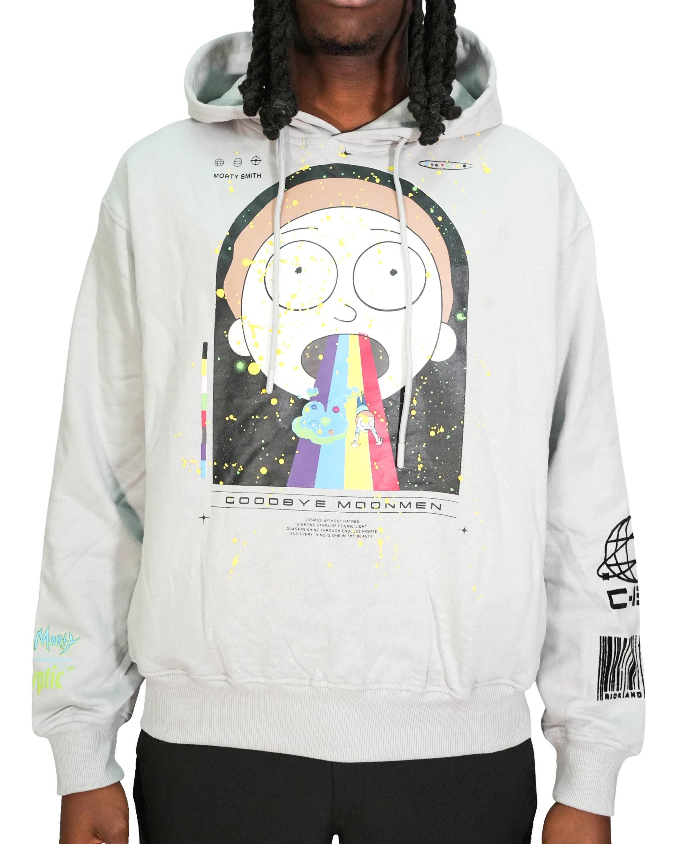 Rick & Morty™ - Rainbow Morty Grey Oversized Heavyweight Hoodie