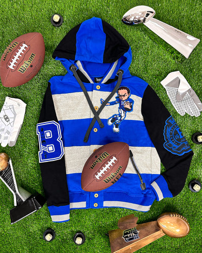 The Boondocks Riley Football Knit Blue Hoodie