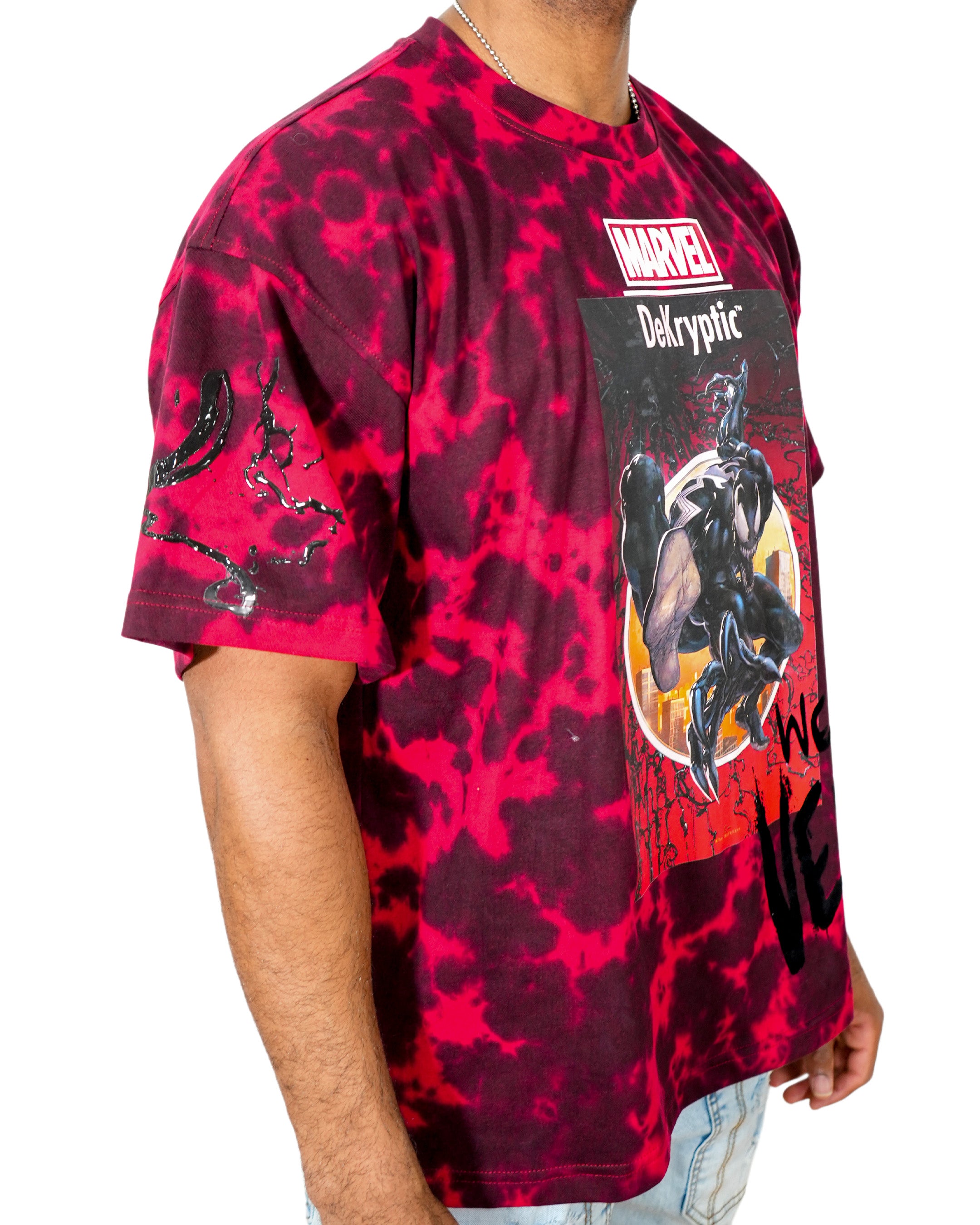 Spider-Man™ - Venomized Spidey Red Acid Wash Oversized T-Shirt